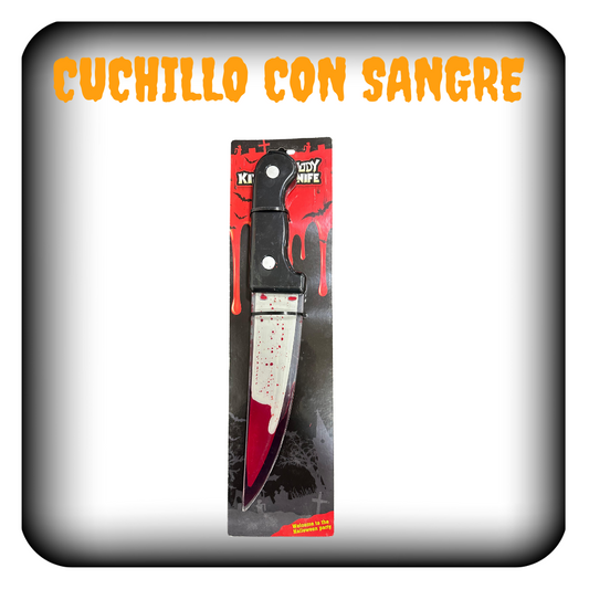 Cuchillo con sangre artificial