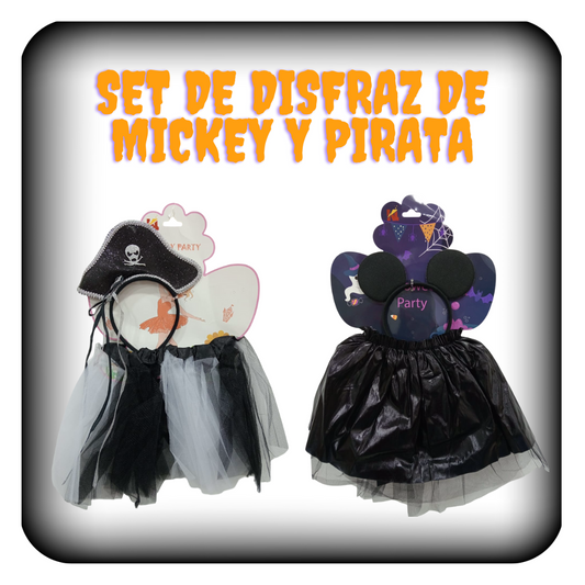 Set de disfraz de Mickey y pirata