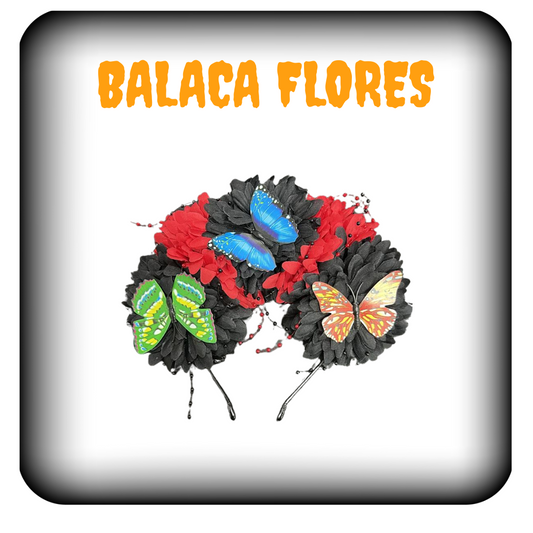 Balaca de flores con mariposa