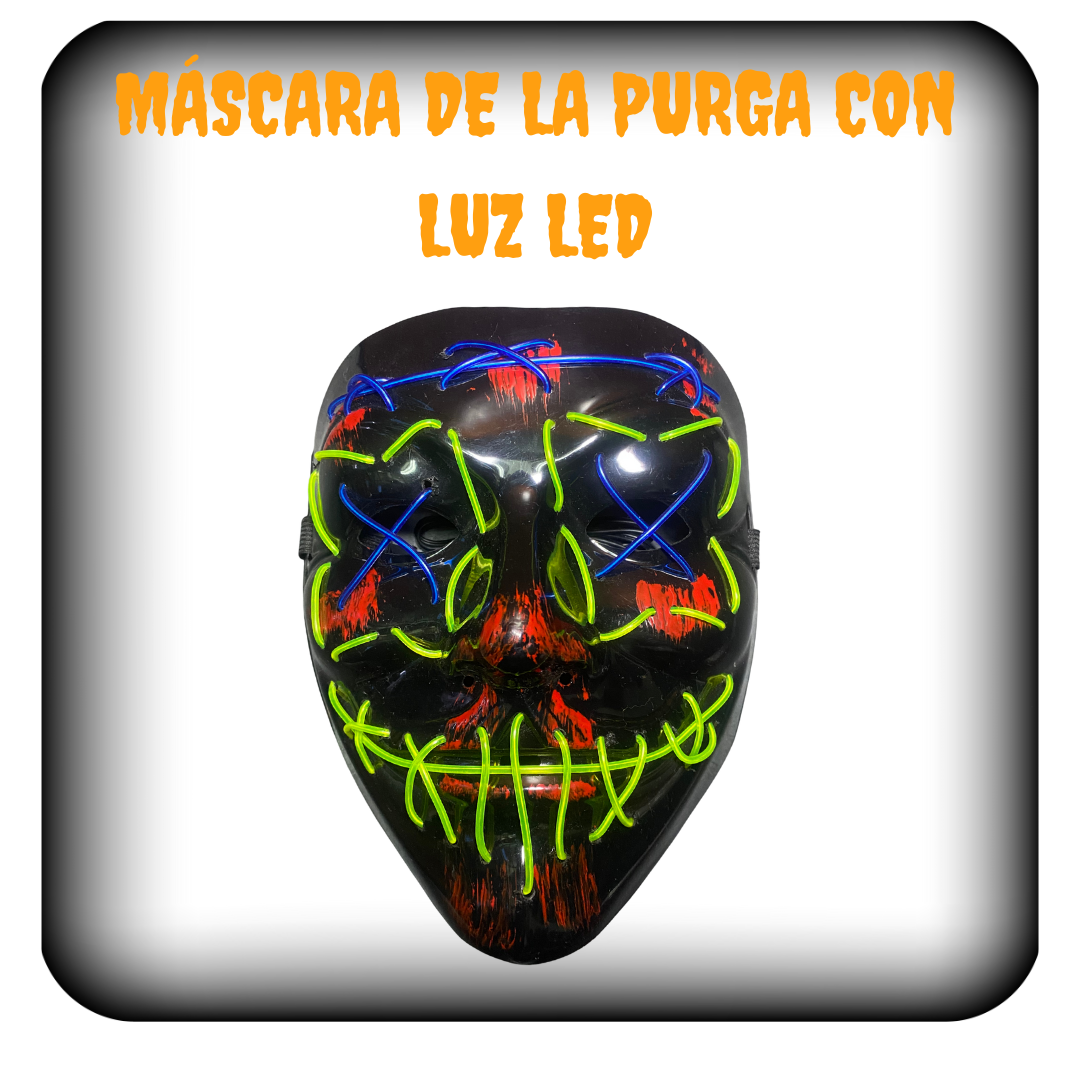 Máscara Purga negra luz led