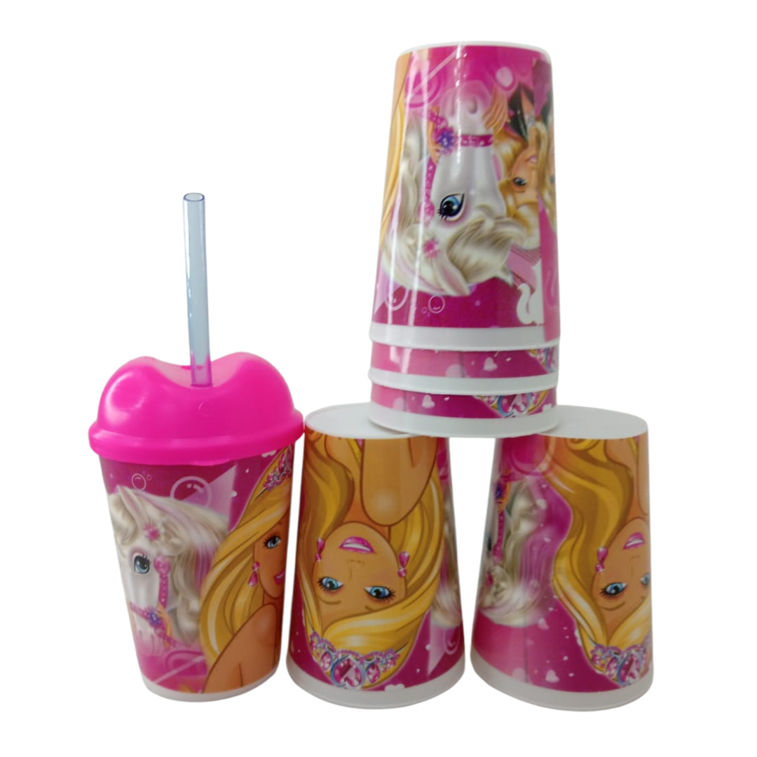 Vaso pitillo barbie