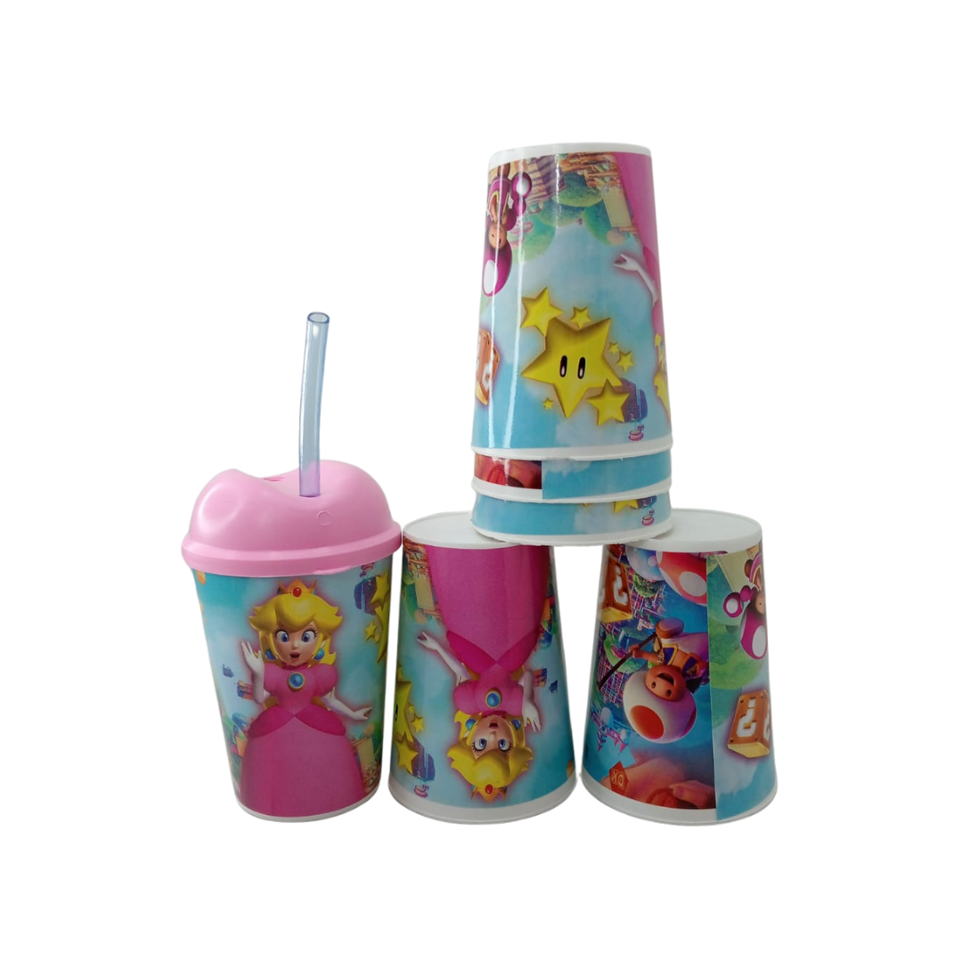 Vaso pitillo princesa peach