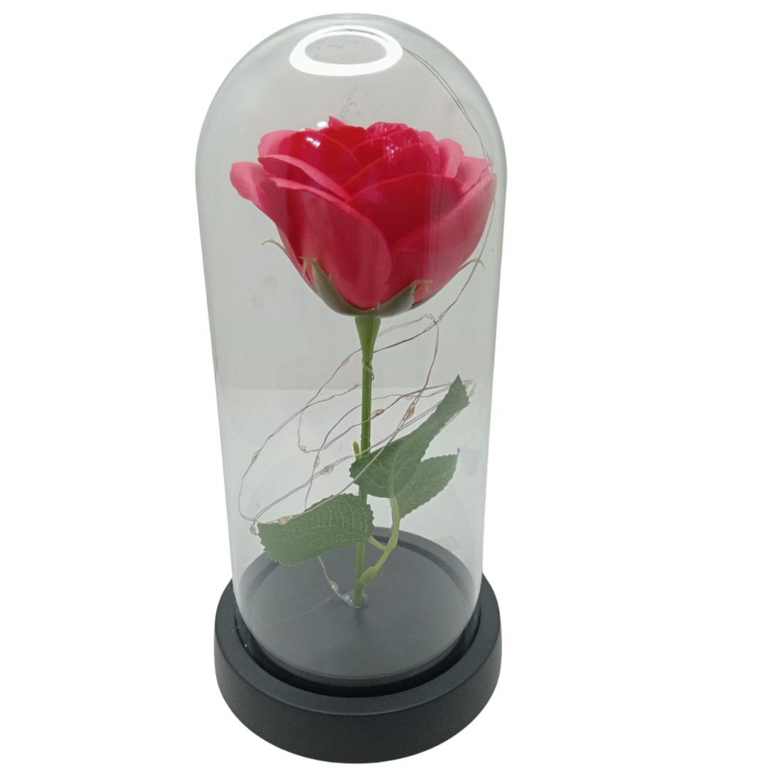 Urna grande  de rosa con luz