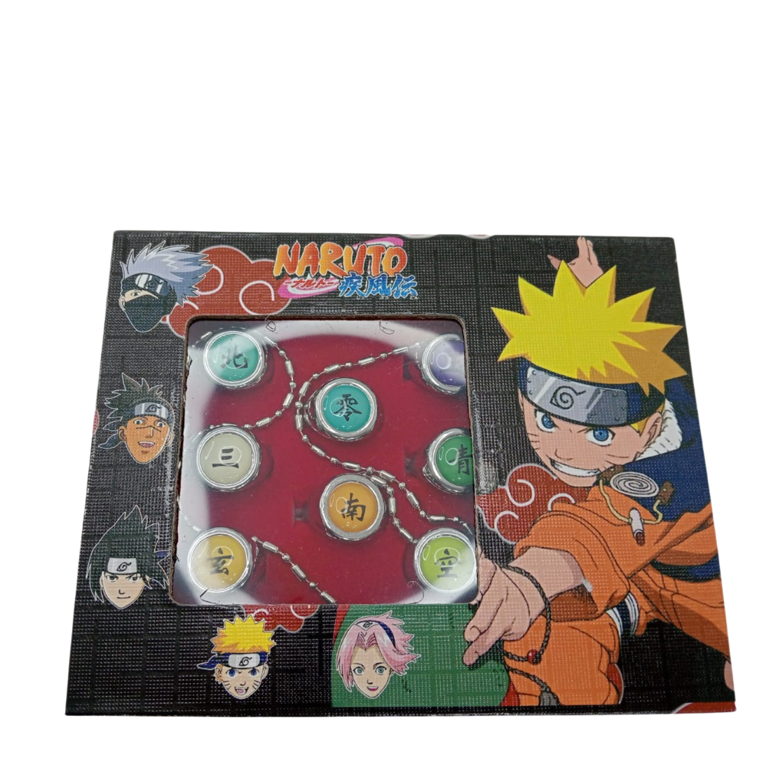 Caja de anillos coleccionables de naruto x10