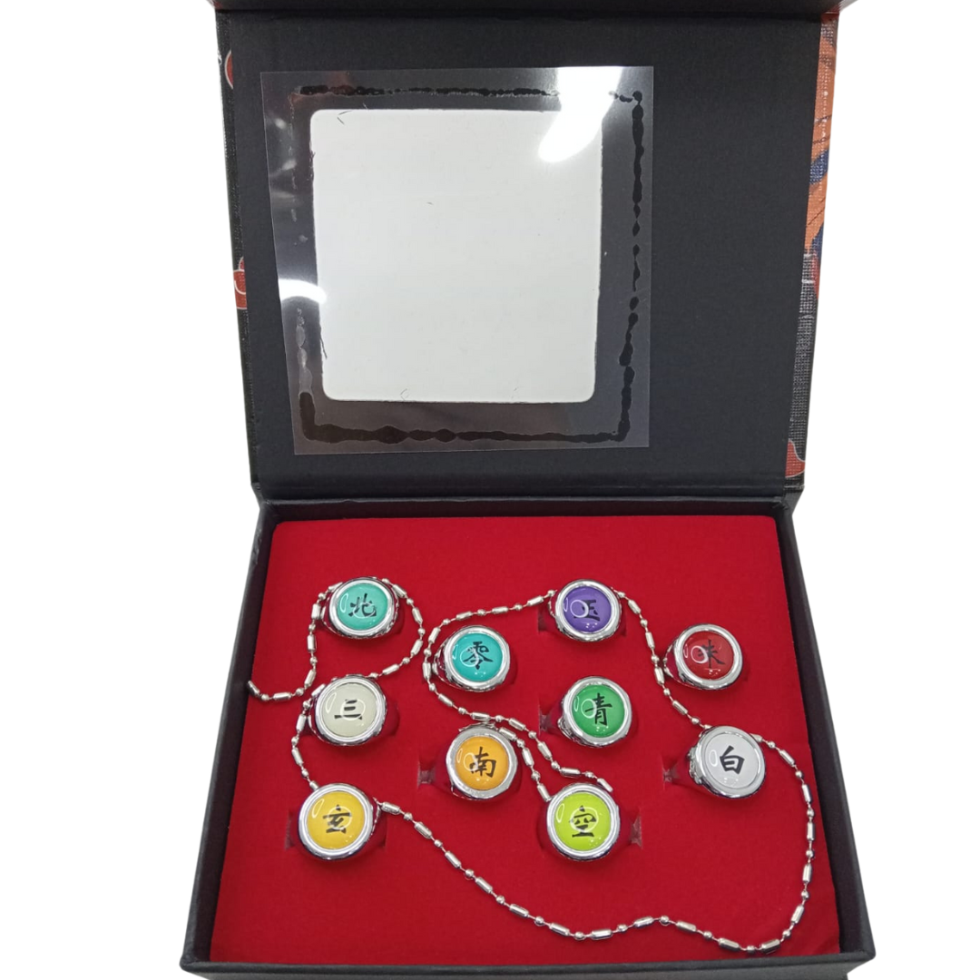Caja de anillos coleccionables de naruto x10
