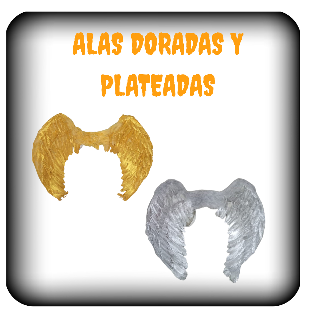Alas doradas y plateadas