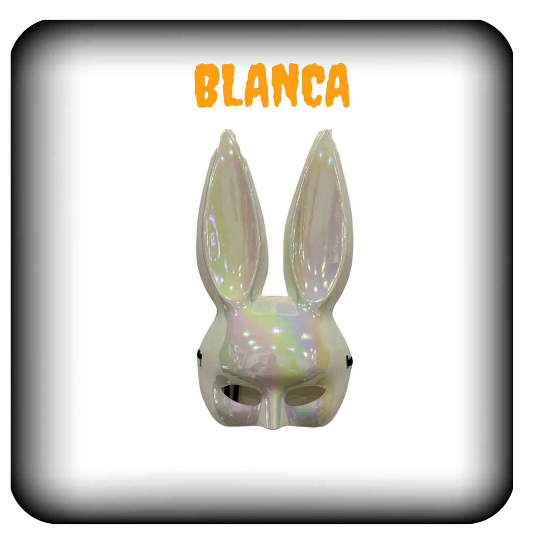 Mascara de conejo colores tornasoles