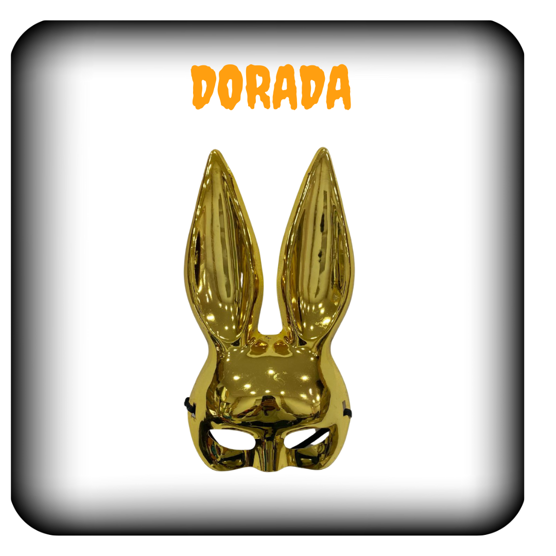 Mascara de conejo colores tornasoles