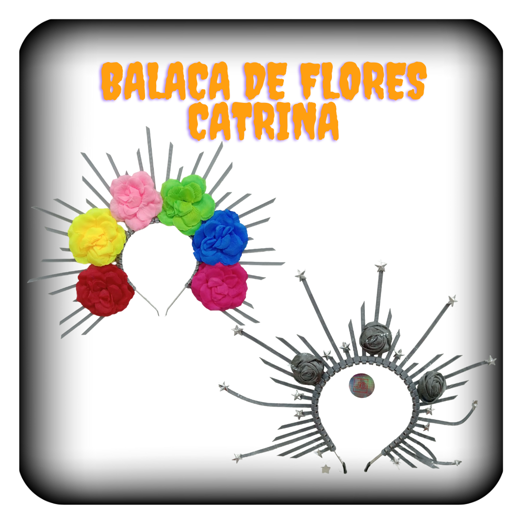 Balaca de flores catrina