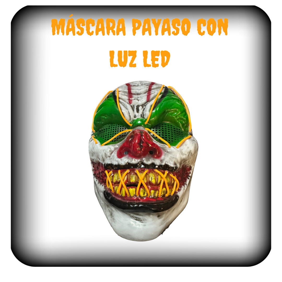 Máscara payaso con luz led